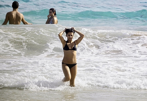 woman st barts beaches