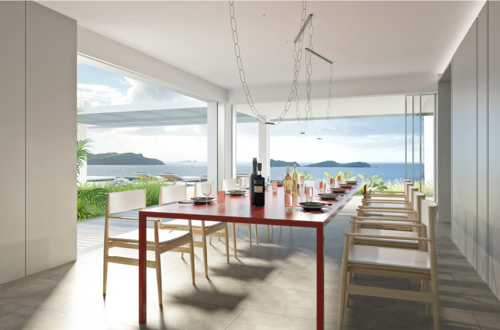 villa domingue st barths dinner table