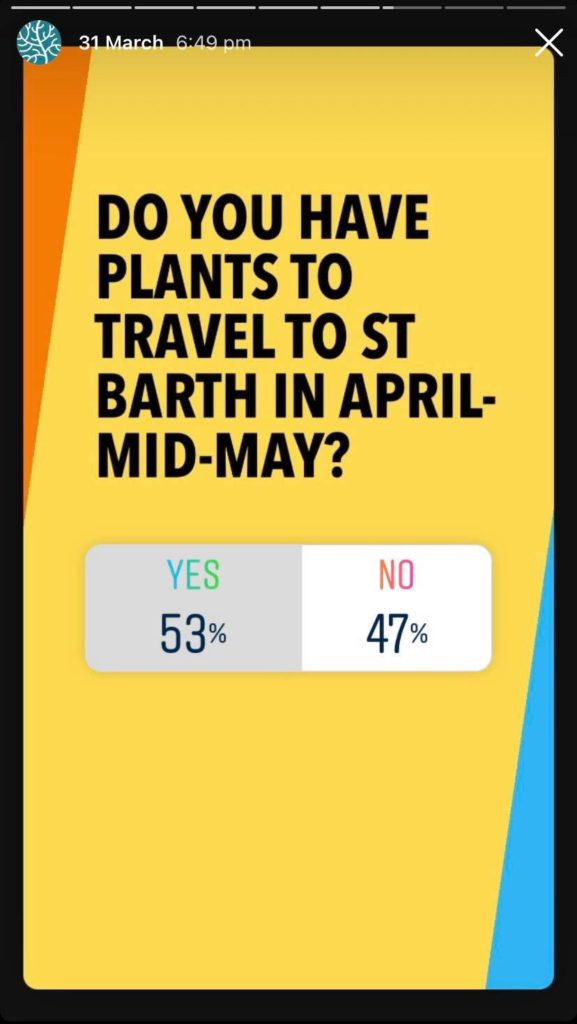 How does our Instagram community feel about St Barth travel restrictions? 1 visitors traveling to st barth in april or may 2021