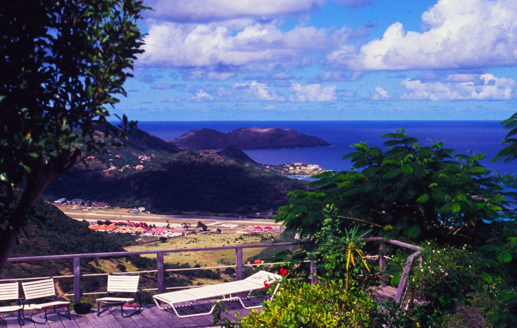 View of St Barth airport, 1989. Photo by Sue Auclair